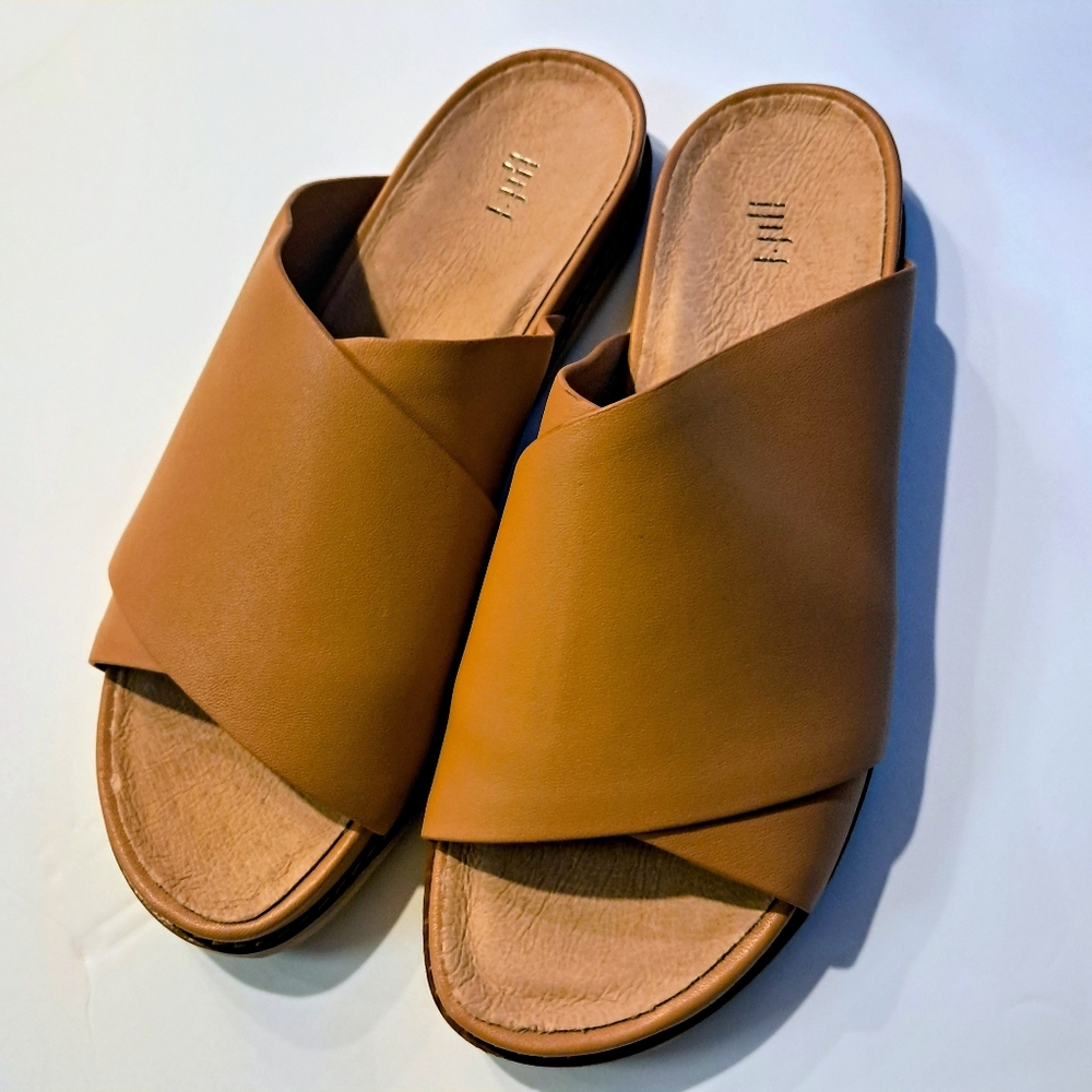 J.Jill Women's Tan Billie Crossband Slip On Sandals| Size 9 | NWOT